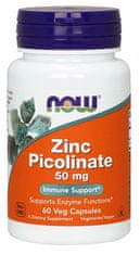 NOW Foods Zinc Picolinate (zinok pikolinát), 50 mg, 60 rastlinných kapsúl