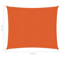 Vidaxl Tieniaca plachta 160 g/m2 oranžová 2,5x2,5 m HDPE