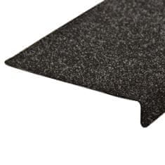 Vidaxl Nášľapy na schody 10 ks čierne 65x25 cm vpichovaná textília