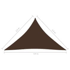 Vidaxl Tieniaca plachta oxfordská látka trojuholníková 3,5x3,5x4,9 m hnedá