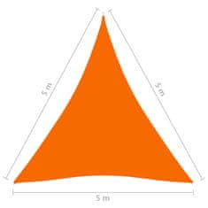 Vidaxl Tieniaca plachta oxfordská látka trojuholníková 5x5x5 m oranžová