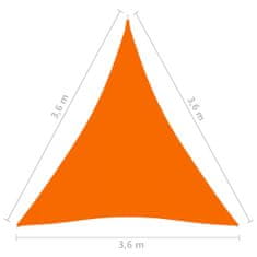 Vidaxl Tieniaca plachta oxfordská látka trojuholníková 3,6x3,6x3,6m oranžová