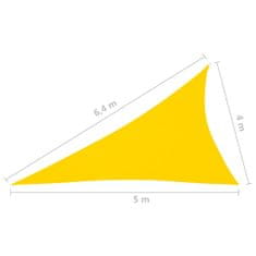 Vidaxl Tieniaca plachta oxfordská látka trojuholníková 4x5x6,4 m žltá