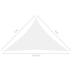 Vidaxl Tieniaca plachta oxfordská látka trojuholníková 3x3x4,24 m biela