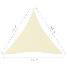 Vidaxl Tieniaca plachta oxfordská látka trojuholníková 4,5x4,5x4,5 m