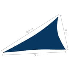 Vidaxl Tieniaca plachta oxfordská látka trojuholníková 4x5x6,4 m modrá