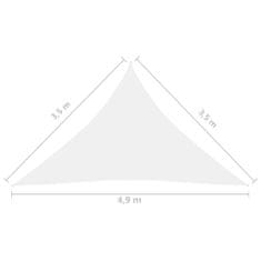 Vidaxl Tieniaca plachta oxfordská látka trojuholníková 3,5x3,5x4,9 m biela