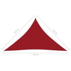 Vidaxl Tieniaca plachta oxfordská látka trojuholníková 2,5x2,5x3,5 m červená