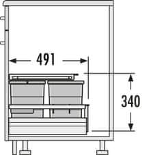 Hailo ODPADKOVÝ KÔŠ, 900, SEPARATO-K, 2x18L, 2x8L, V340