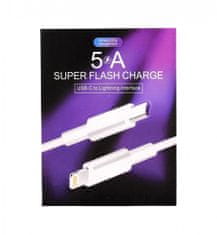 TopQ Dátový kábel Super Flash Charge USB-C - Lightning 1 m biely 5A 60168