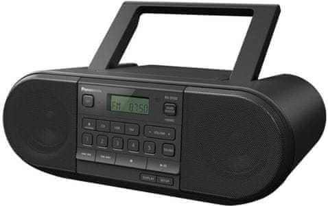 nadčasový rádiomagnetofón cd mechanika fm tuner sound booster výkon 20 w tlačidlá priamej voľby panasonic RX-D550E