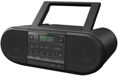 nadčasový rádiomagnetofón cd mechanika fm dab tuner sound booster výkon 20 w tlačidlá priamej voľby panasonic RX-D552E