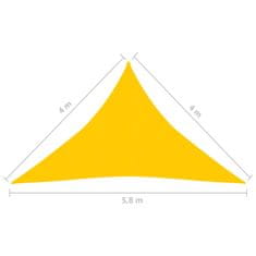 Vidaxl Tieniaca plachta 160 g/m² žltá 4x4x5,8 m HDPE