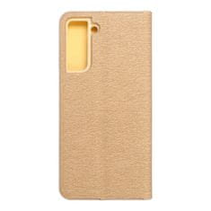 FORCELL Puzdro / obal pre Samsung Galaxy S21 zlatý - kniha Luna Book