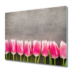 tulup.sk Sklenená doska na krájanie Ružové tulipány 2x30x52 cm