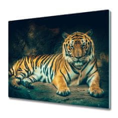 tulup.sk Sklenená doska na krájanie Tiger v jaskyni 60x52 cm