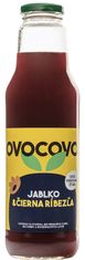 OVOCOVO Jablko-Čierna ríbezľa 100% prírodná ovocná šťava sklo 750 ml SET 6 ks