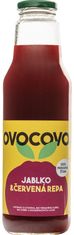 OVOCOVO Jablko-červená repa 100% prírodná ovocná šťava sklo 750 ml SET 6 ks