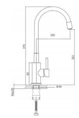 Mexen Bruno - drez granitový 79,5x49,5cm + batéria Flex, 1-komorový, čierna-zlatá, 6513791010-75-Flex