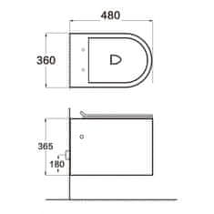 Mexen SOFIA Rimless závesná wc misa so sedátkom s pomalým zatváraním, 49 x 37 cm, biela, 30541000