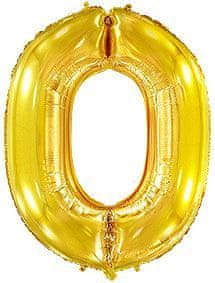Fóliový balónik číslica 0 - zlatá - gold - 102cm