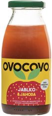 OVOCOVO Jablko-jahoda 100% prírodná ovocná šťava sklo 250 ml SET 12 ks