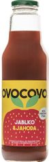 OVOCOVO Jablko-jahoda 100% prírodná ovocná šťava sklo 750 ml SET 6 ks