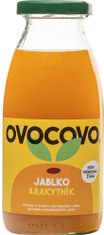 OVOCOVO Jablko-rakytník 100% prírodná ovocná šťava sklo 250 ml SET 12 ks