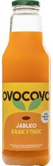 OVOCOVO Jablko-rakytník 100% prírodná ovocná šťava sklo 750 ml SET 6 ks