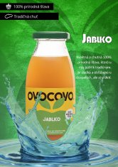 OVOCOVO Jablko 100% prírodná ovocná šťava sklo 250 ml SET 12 ks