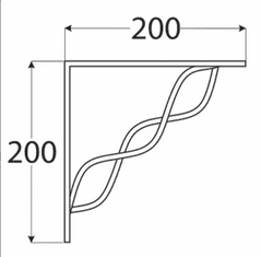 DOMAX Konzola spletaná biela WPRP 200 200x200 mm 2 ks