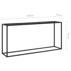 Vidaxl Konzolový stolík čierny 160x35x75 cm tvrdené sklo