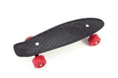 shumee Skateboard - pennyboard 43cm, nosnost 60kg plastové osy, černá, červená kola