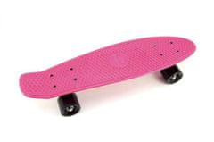 shumee Skateboard - pennyboard 60cm nosnost 90kg, kovové osy, růžová barva, černá kola