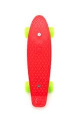 shumee Skateboard - pennyboard 43cm, nosnost 60kg plastové osy, červený, zelená kola