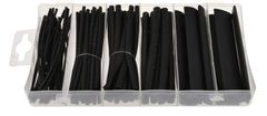 GEKO Zmršťovacie hadičky - bužírky, čierne, dĺžka 100 mm, rôzne rozmery, sada 100 kusov