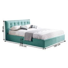 KONDELA Manželská posteľ s roštom Elsie 180x200 cm - mentolová