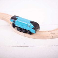 Bigjigs Rail Elektrická lokomotíva Mallard modrá