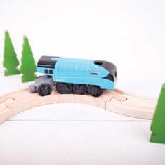 Bigjigs Rail Elektrická lokomotíva Mallard modrá