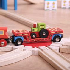 Bigjigs Rail Vagon s traktorom + 2 koľaje