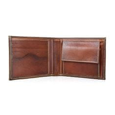 VegaLM Elegantná kožená peňaženka z pravej kože v Cigaro farbe, ručne tamponovaná