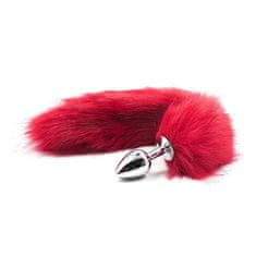 NMC MSX Anal Plug Long Fox Tail Red, análny kolík a chlpatý líščí chvostík červený