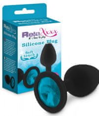 Realistixxx RelaXxxx Silicone Plug M čierna/modrá silikónový análny šperk