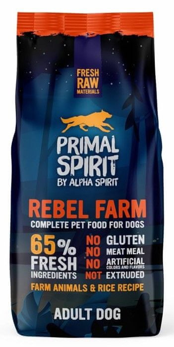 Primal Spirit Dog 65% Rebel Farm 12 kg