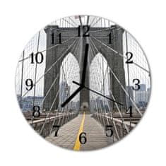 tulup.sk Nástenné sklenené hodiny Brooklynský most fi 30 cm čierne ruky