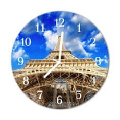 tulup.sk Nástenné sklenené hodiny Eiffelova veža fi 30 cm