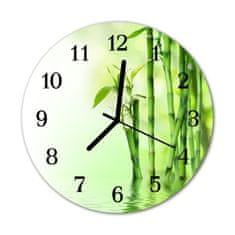 tulup.sk Nástenné sklenené hodiny Bambus fi 30 cm čierne ruky