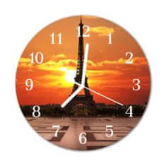 tulup.sk Nástenné sklenené hodiny Eiffelova veža fi 30 cm
