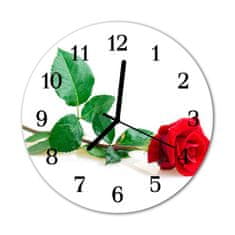 tulup.sk Nástenné sklenené hodiny Ruže fi 30 cm čierne ruky