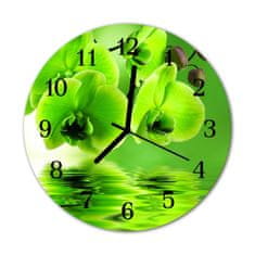 tulup.sk Nástenné sklenené hodiny Orchidea fi 30 cm čierne ruky